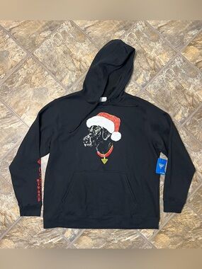 NEW Columbia PHG Heritage Hoodie Black/Red Spark Santa Paws Christmas Mens 2XL